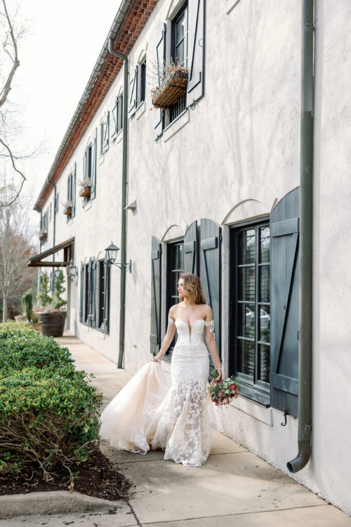Wedding at hotel domestique bride in coture gown