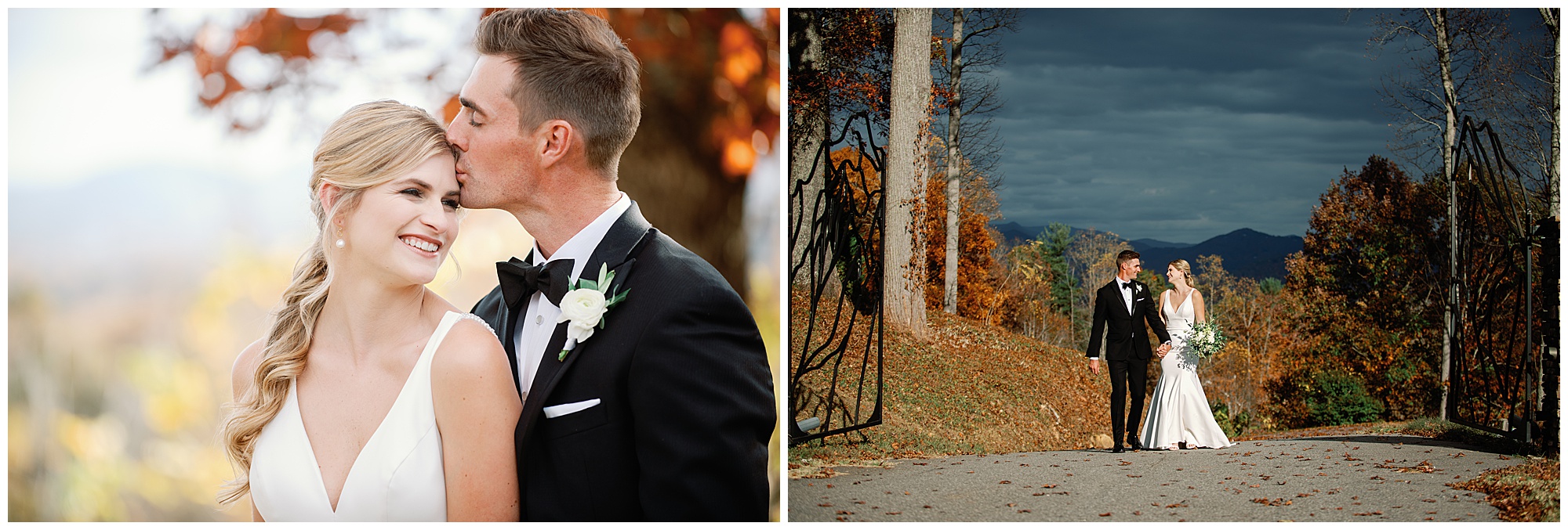 Just married at the crest center with fall colors and mountain views 
